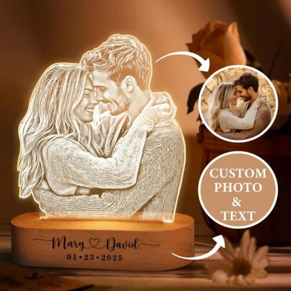 Lampe Acrylique Personnalisable - Modèle "Amour Fou"