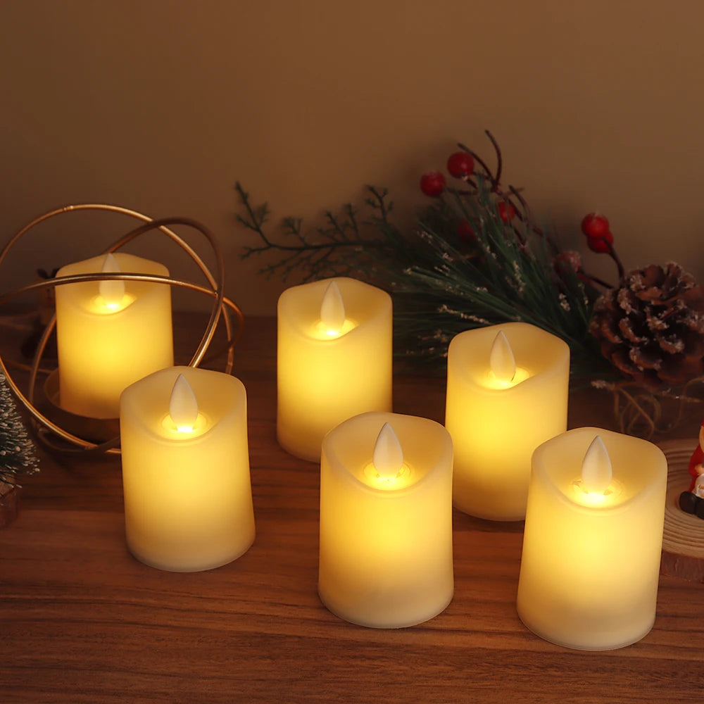 6 Bougies décoratives - modèle "Eclat Doux"