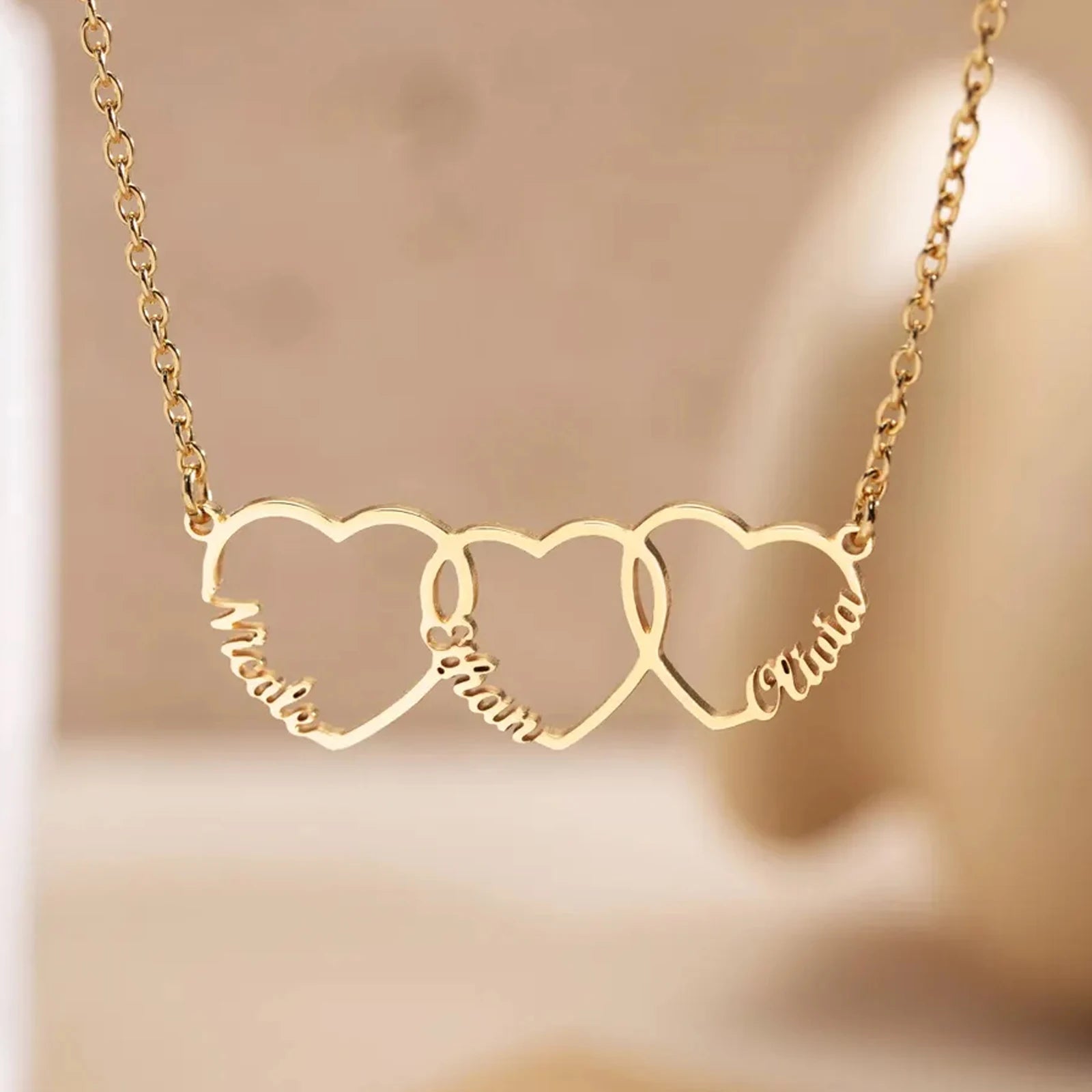 Collier Personnalisable - Modèle "Cœurs Entrelacés"